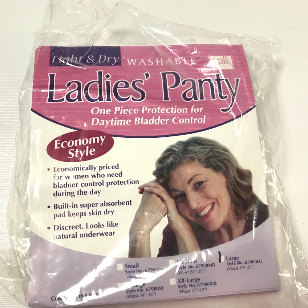 Salk Ladies' Panty 100% Cotton White Size L NWT